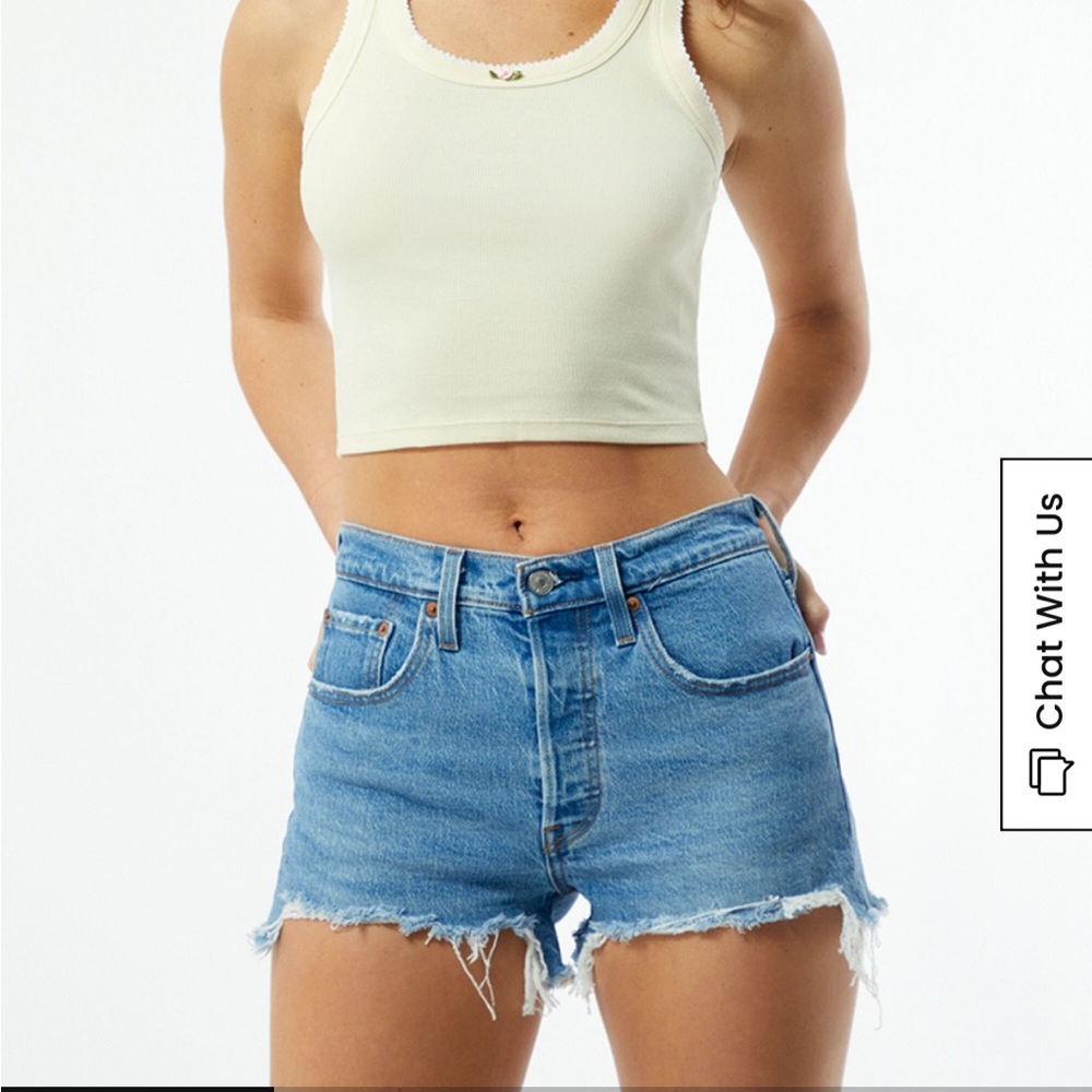 Levi’s 501 Original Medium Blue Mid Rise Denim Shorts - Picture 6 of 9